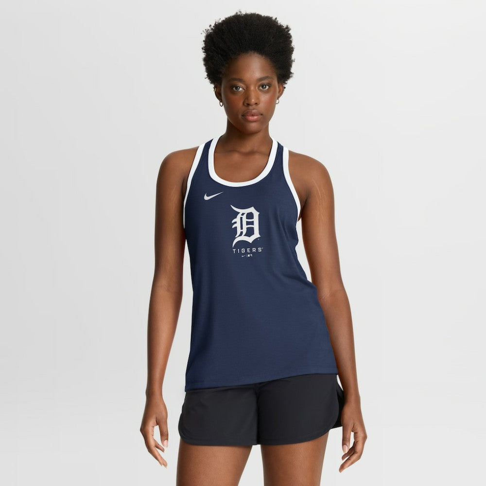 Detroit Tigers Women's Tri-Blend Dri-FIT Racerback Tank Top Navy | Nike