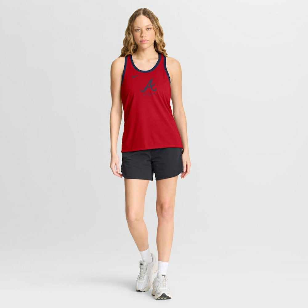 Atlanta Braves Women's Tri-Blend Dri-FIT Racerback Tank Top Red | Nike
