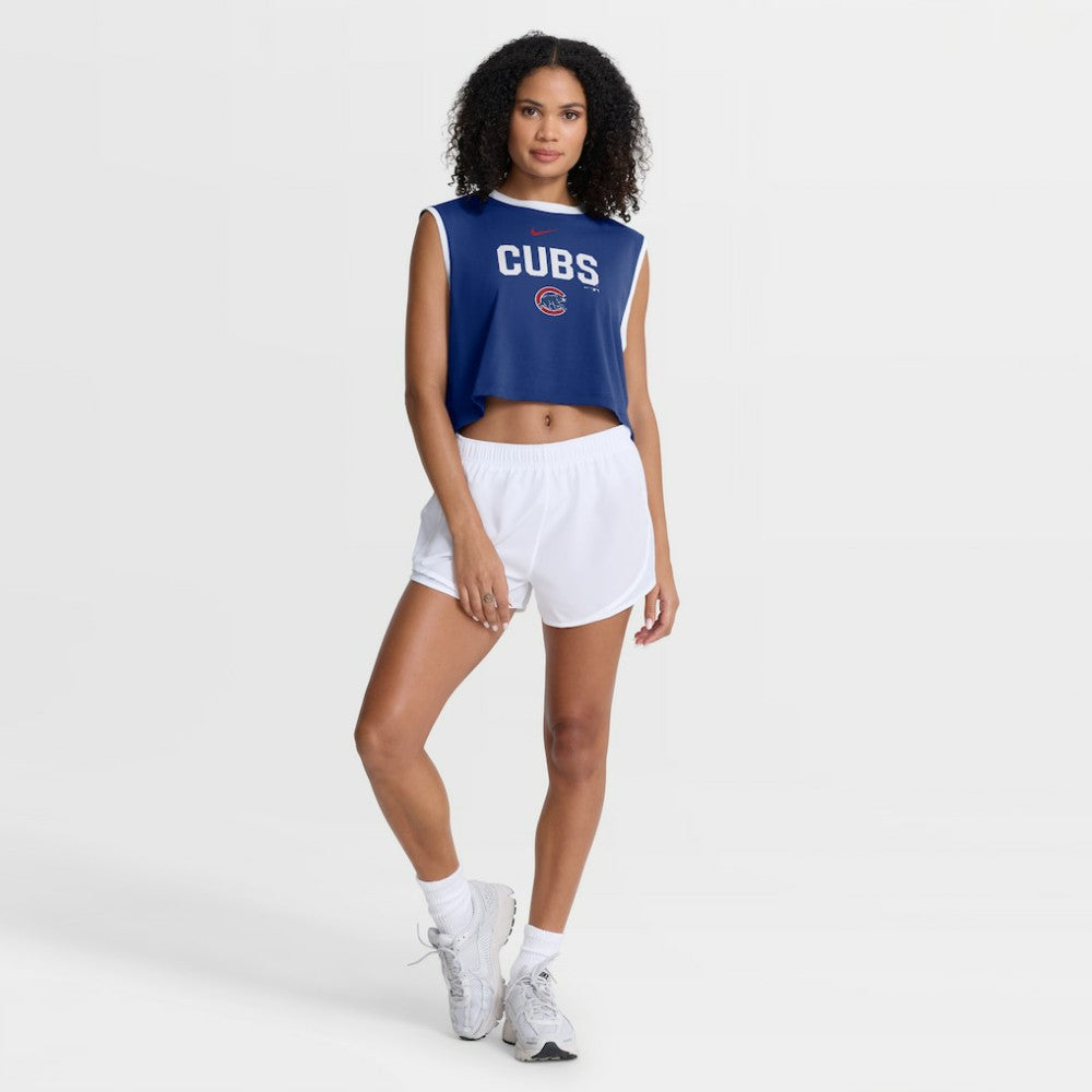 Chicago Cubs Women's Primetime Loose Dri-FIT Cropped Tank Top Royal | Nike