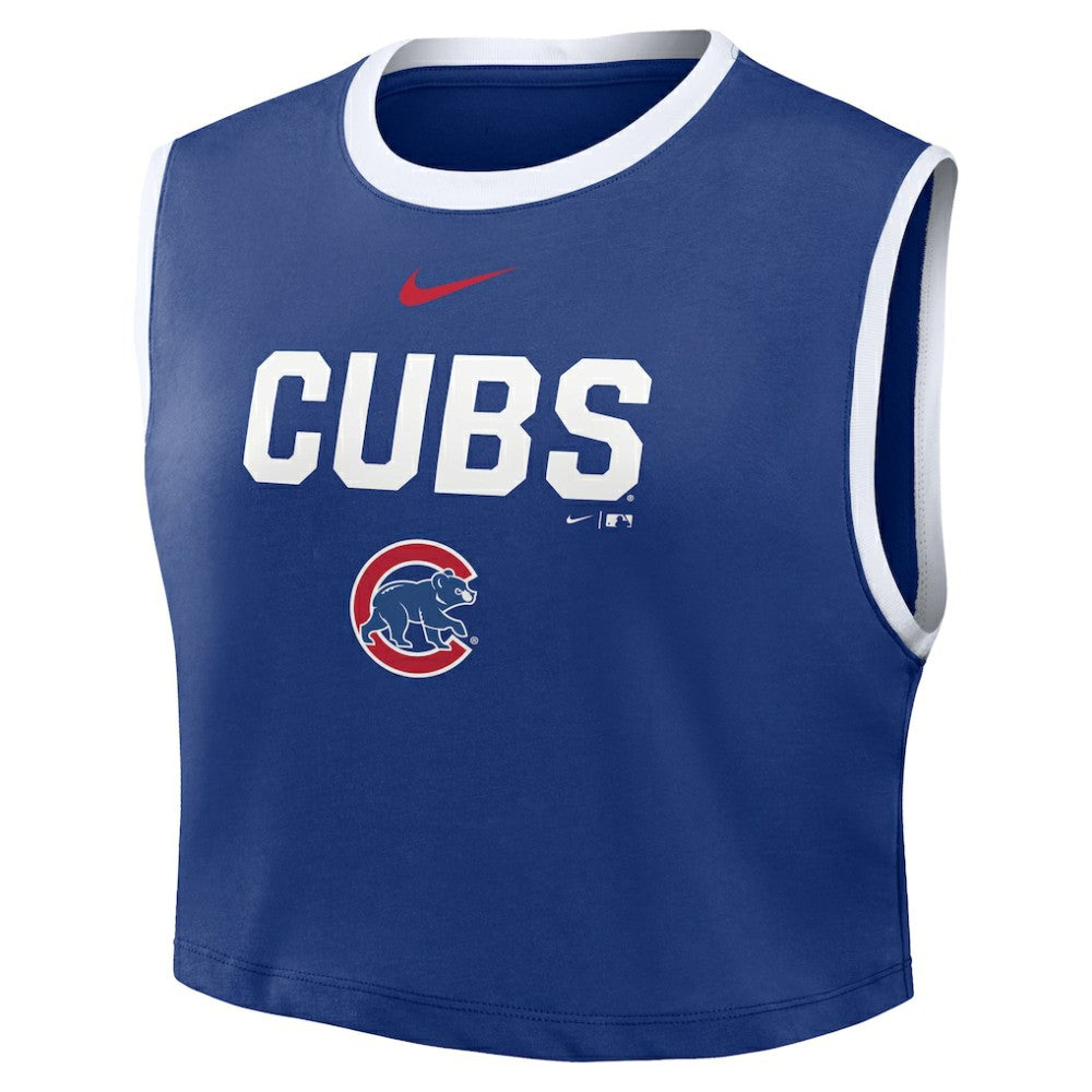 Chicago Cubs Women's Primetime Loose Dri-FIT Cropped Tank Top Royal | Nike