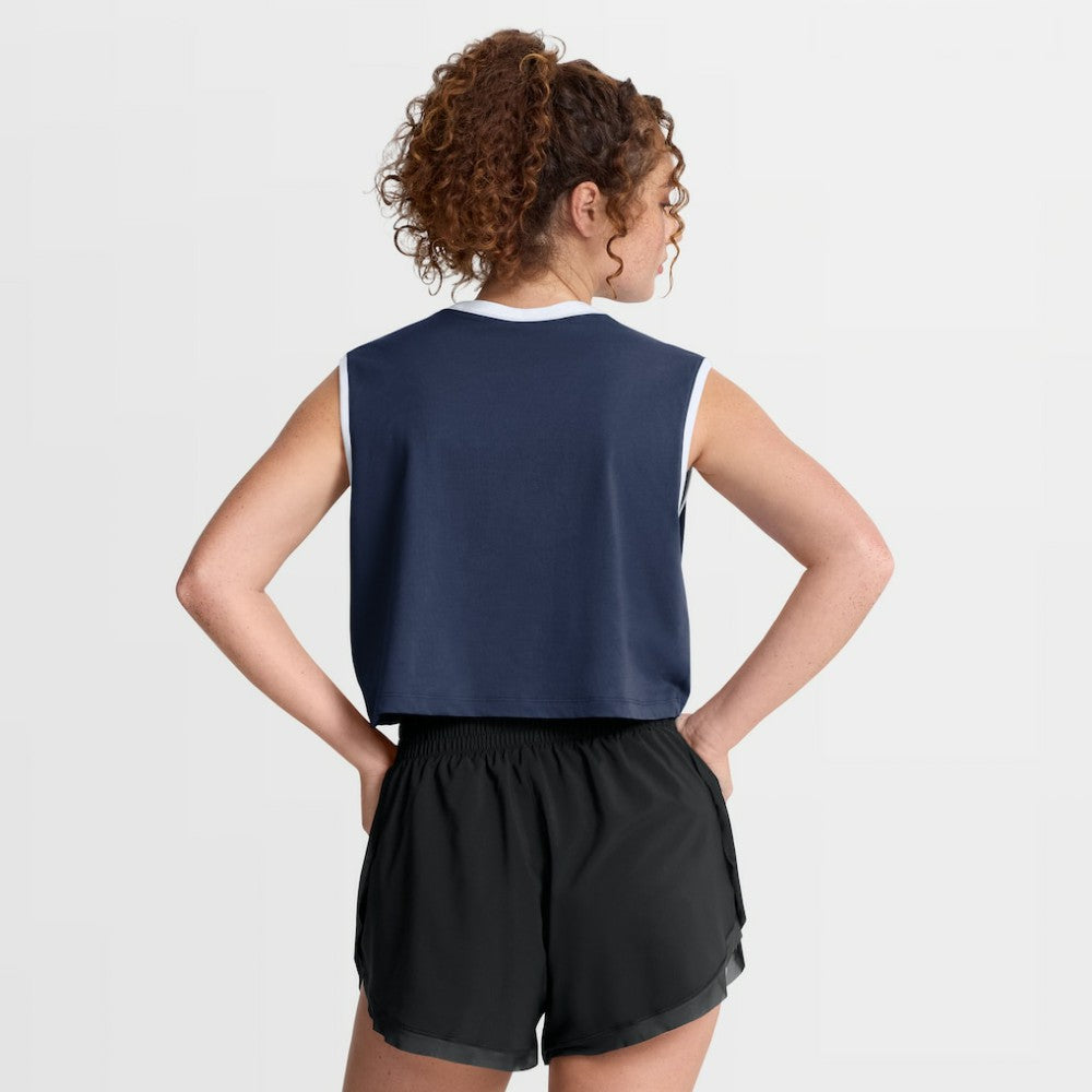 Atlanta Braves Women's Primetime Loose Dri-FIT Cropped Tank Top Navy | Nike