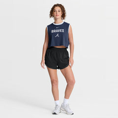 Atlanta Braves Women's Primetime Loose Dri-FIT Cropped Tank Top Navy | Nike