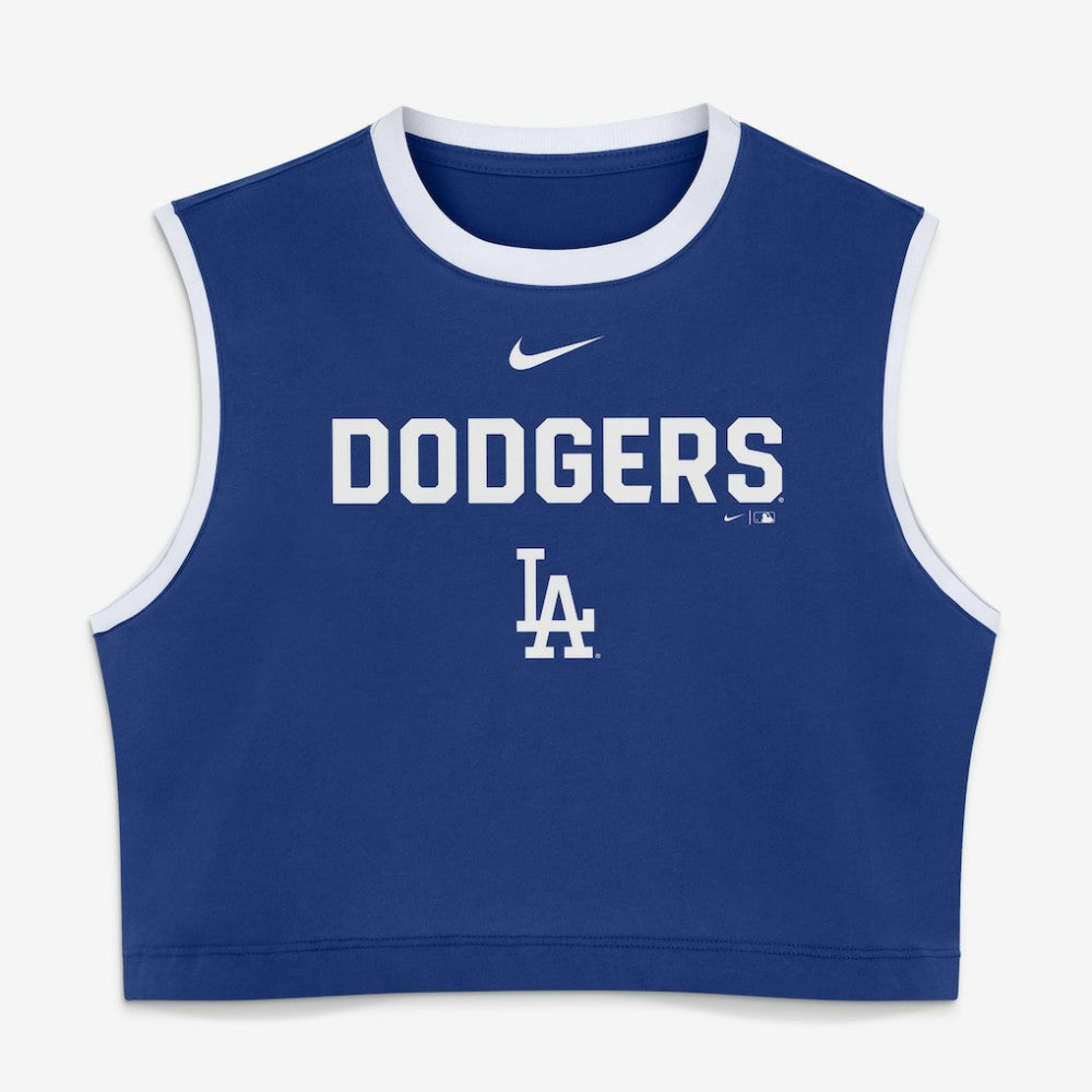 Los Angeles Dodgers Women's Primetime Loose Dri-FIT Cropped Tank Top Royal | Nike