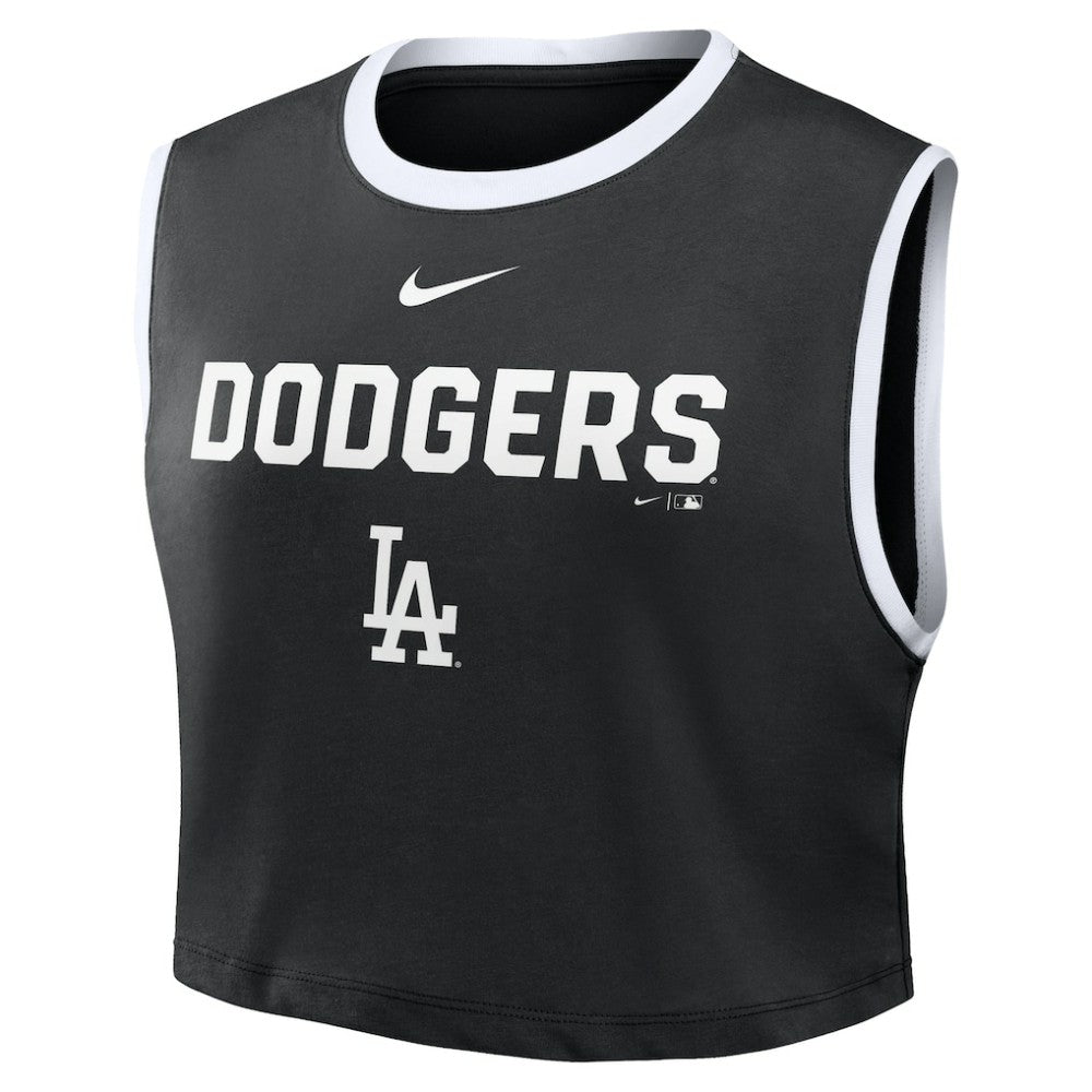 Los Angeles Dodgers Women's Primetime Loose Dri-FIT Cropped Tank Top Black | Nike
