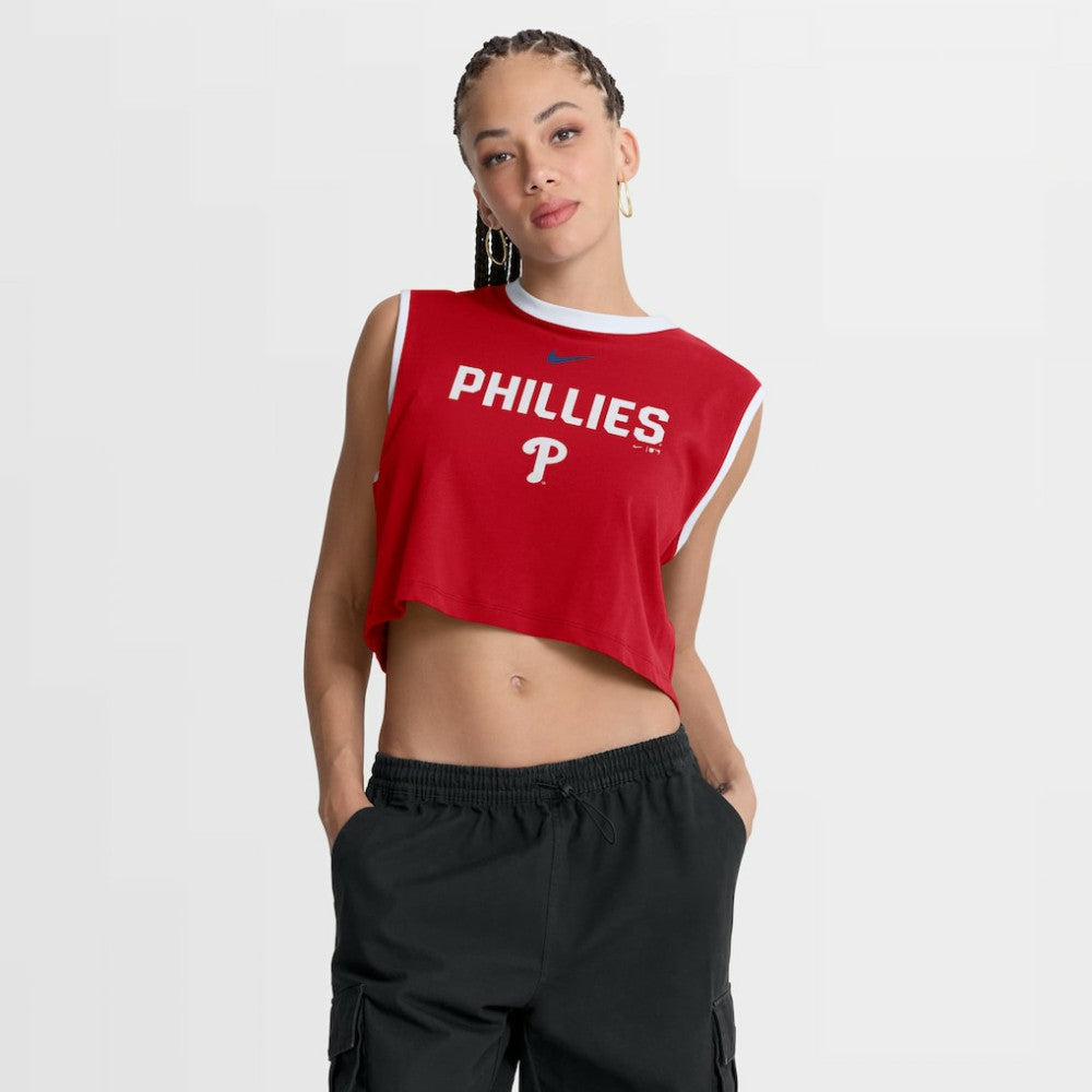 Philadelphia Phillies Women's Primetime Loose Dri-FIT Cropped Tank Top Red | Nike