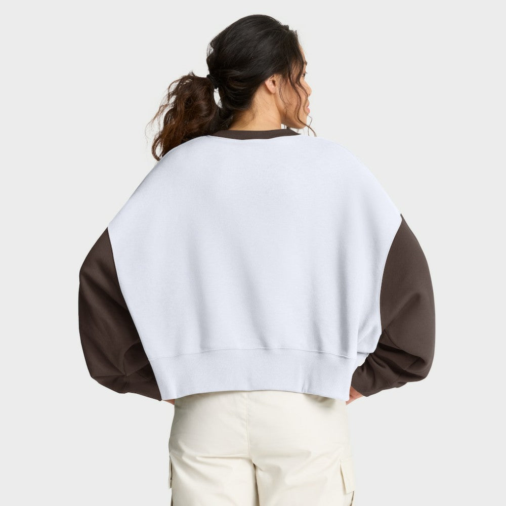 San Diego Padres Women's Oversized High Hip Fleece Sweatshirt White/Brown | Nike