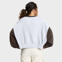 San Diego Padres Women's Oversized High Hip Fleece Sweatshirt White/Brown | Nike