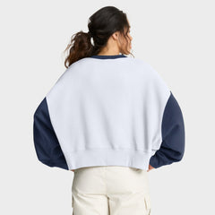 Boston Red Sox Women's Oversized High Hip Fleece Sweatshirt White/Navy | Nike