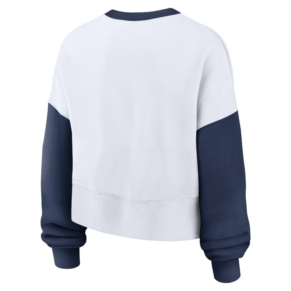 Boston Red Sox Women's Oversized High Hip Fleece Sweatshirt White/Navy | Nike