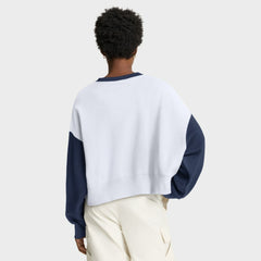 New York Yankees Women's Oversized High Hip Fleece Sweatshirt White/Navy | Nike