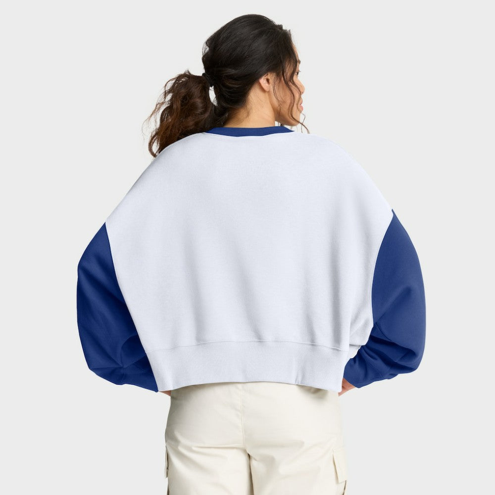 Chicago Cubs Women's Oversized High Hip Fleece Sweatshirt White/Royal | Nike