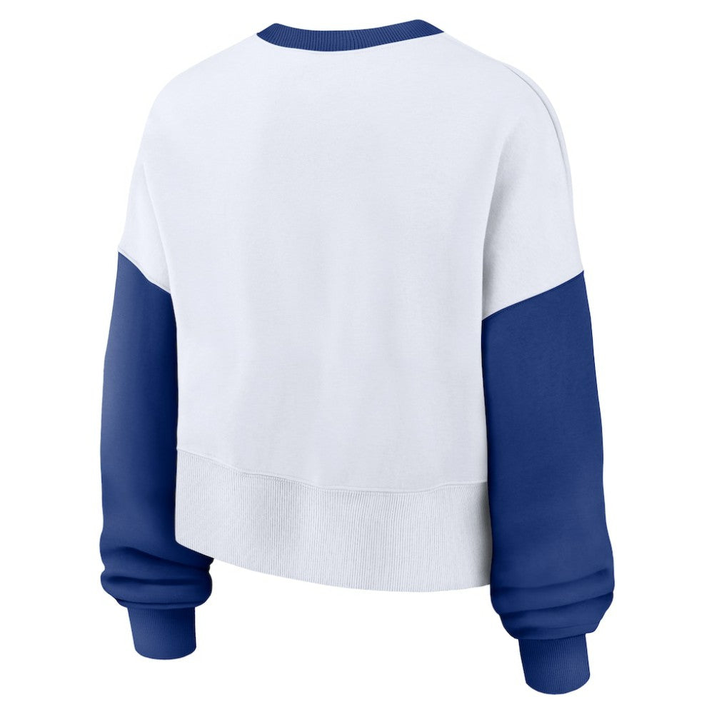 Chicago Cubs Women's Oversized High Hip Fleece Sweatshirt White/Royal | Nike