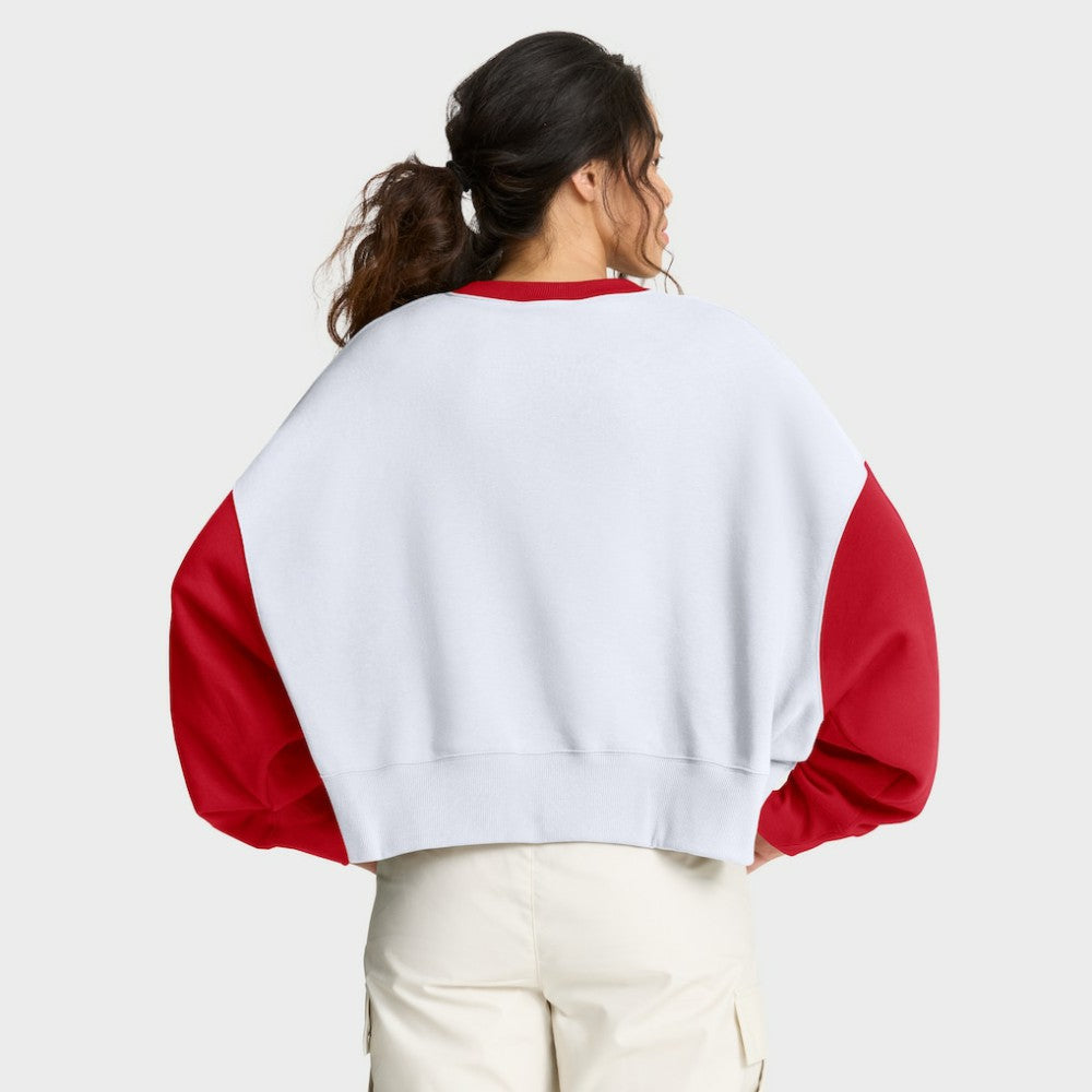 Philadelphia Phillies Women's Oversized High Hip Fleece Sweatshirt White/Red | Nike