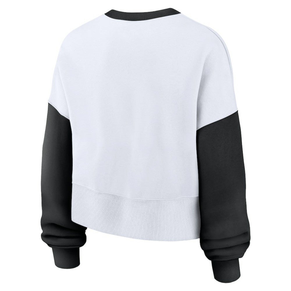 Baltimore Orioles Women's Oversized High Hip Fleece Sweatshirt White/Black | Nike