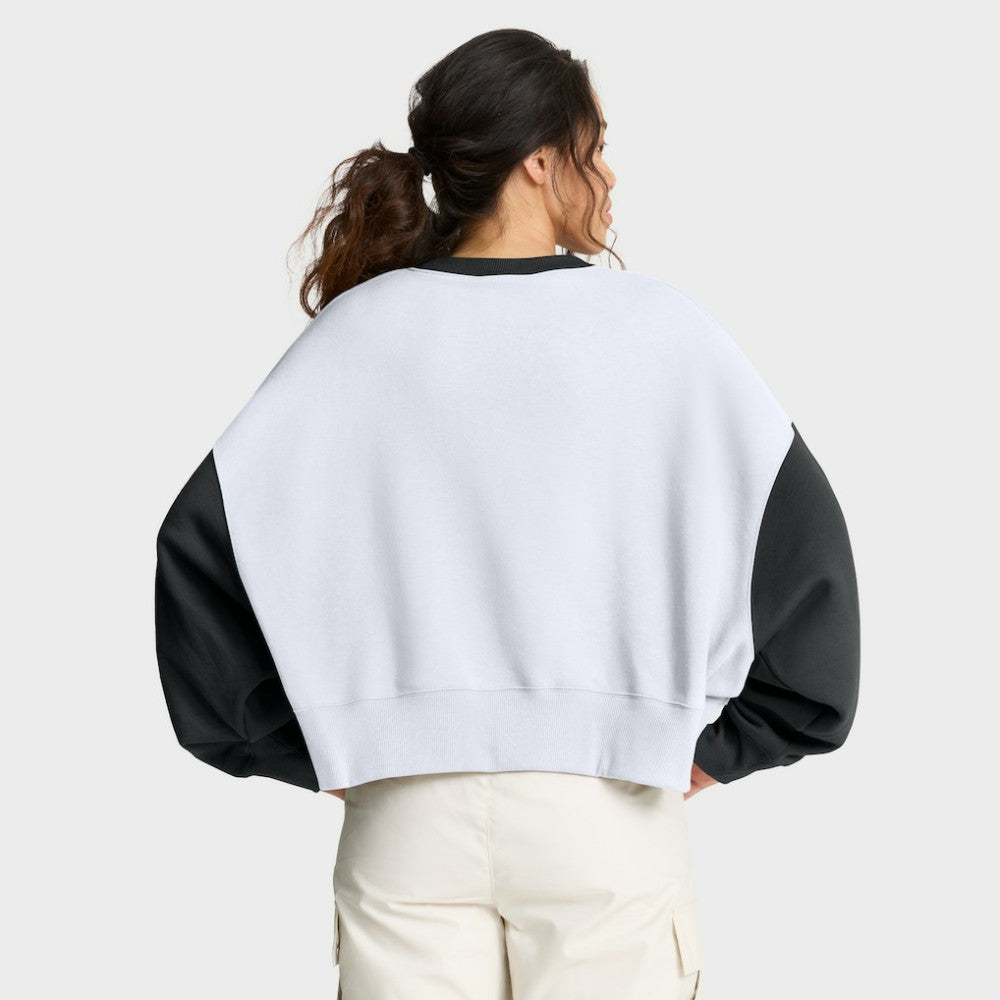 San Francisco Giants Women's Oversized High Hip Fleece Sweatshirt White/Black | Nike