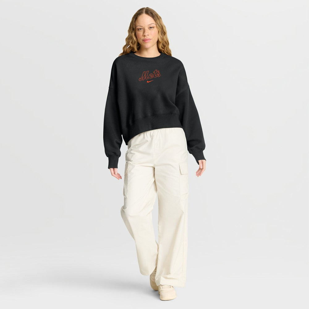 New York Mets Women's Oversized Primetime Sweatshirt Black | Nike