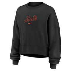 New York Mets Women's Oversized Primetime Sweatshirt Black | Nike