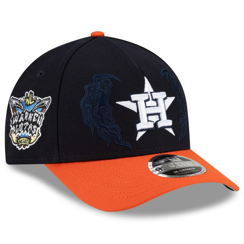Houston Astros x Warren Lotas 9FORTY A-Frame M-Crown Adjustable Hat Navy/Orange | New Era