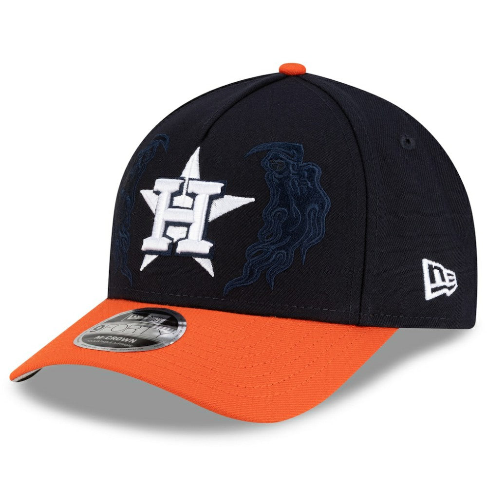 Houston Astros x Warren Lotas 9FORTY A-Frame M-Crown Adjustable Hat Navy/Orange | New Era