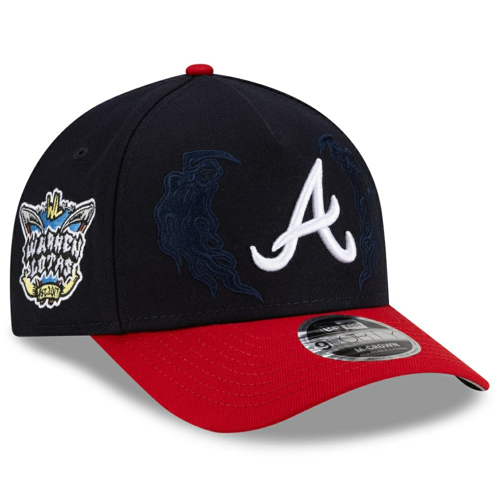 Atlanta Braves x Warren Lotas 9FORTY A-Frame M-Crown Adjustable Hat Navy/Red | New Era