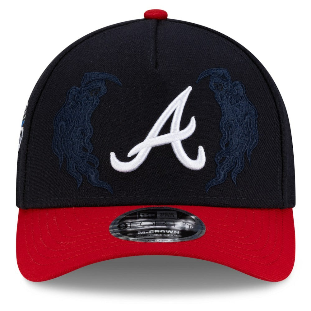 Atlanta Braves x Warren Lotas 9FORTY A-Frame M-Crown Adjustable Hat Navy/Red | New Era