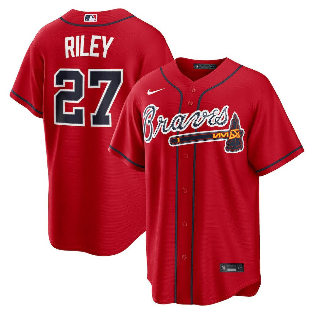 Austin Riley Atlanta Braves Alternate 2 Replica Jersey Red | Nike
