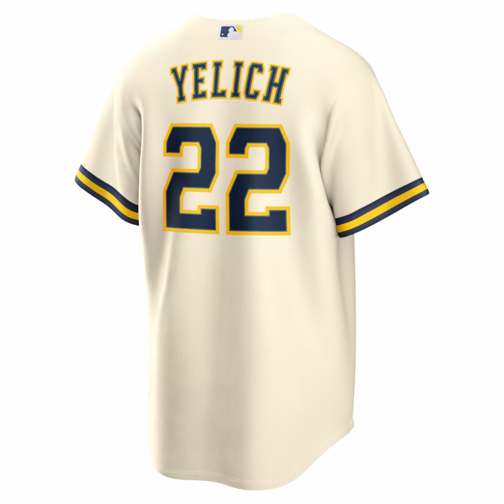 Christian Yelich Milwaukee Brewers Home Replica Jersey Cream | Nike