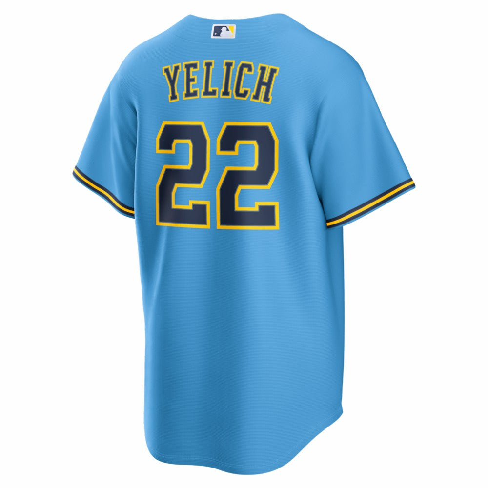 Christian Yelich Milwaukee Brewers Road Replica Jersey Light Blue | Nike