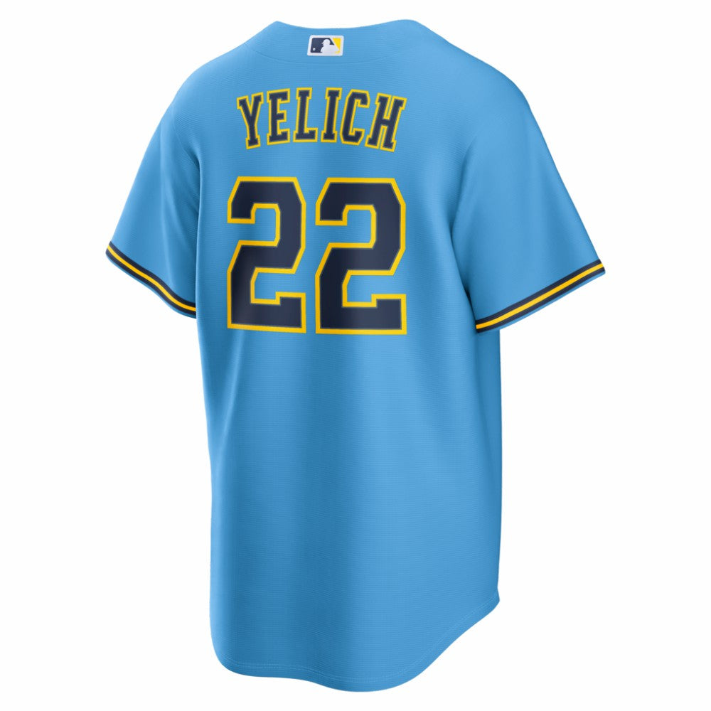 Christian Yelich Milwaukee Brewers Road Replica Jersey Light Blue | Nike