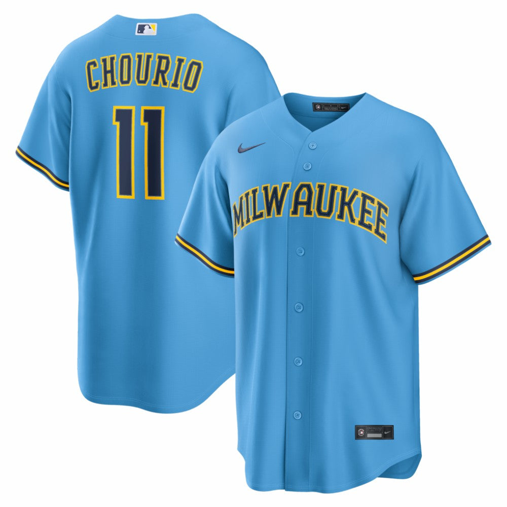 Jackson Chourio Milwaukee Brewers Road Replica Jersey Light Blue | Nike