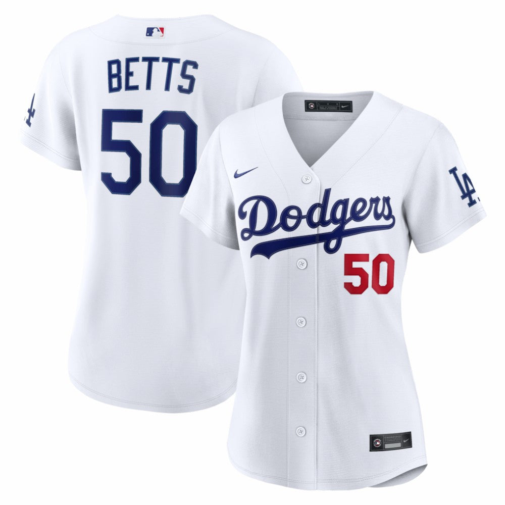 Mookie Betts Los Angeles Dodgers Women's Home Stadium Jersey White | Nike