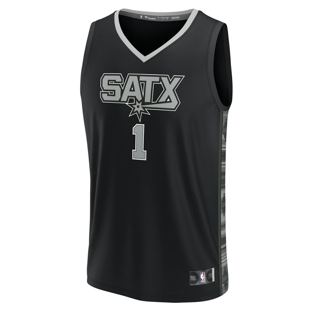 Victor Wembanyama San Antonio Spurs Fast Break Replica Player Jersey - Statement Edition - Black
