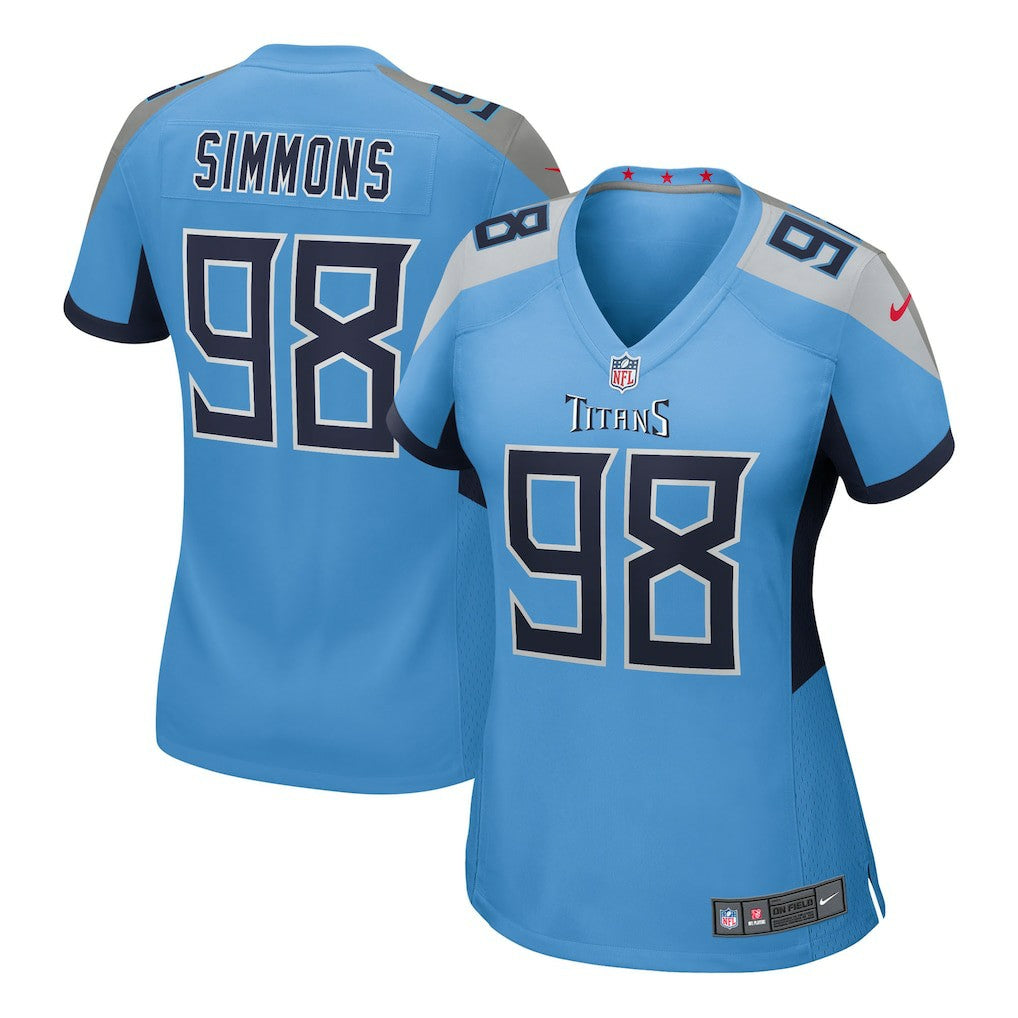 Jeffery Simmons Tennessee Titans Women's Team Game Jersey - Light Blue