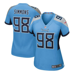 Jeffery Simmons Tennessee Titans Women's Team Game Jersey - Light Blue