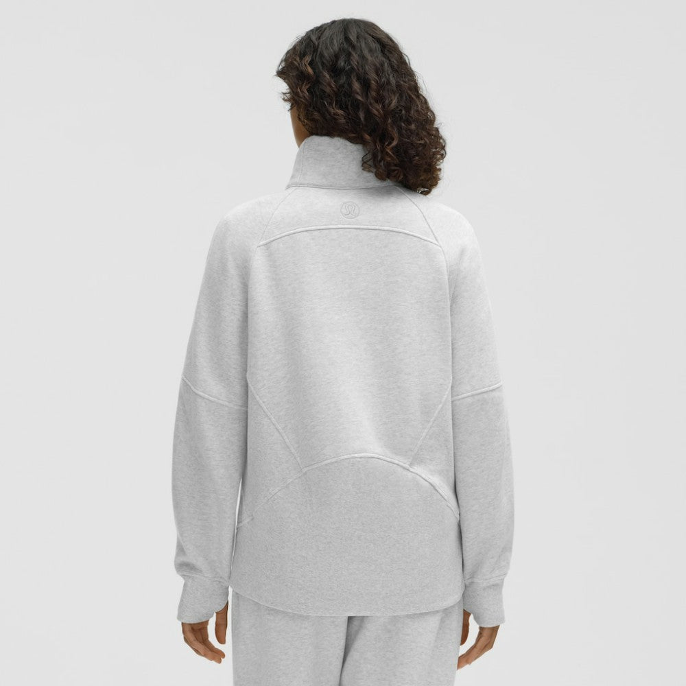 Minnesota Wild lululemon Women's Long Scuba Oversized Half-Zip Funnel Neck Heathered Core Ultra Light Grey