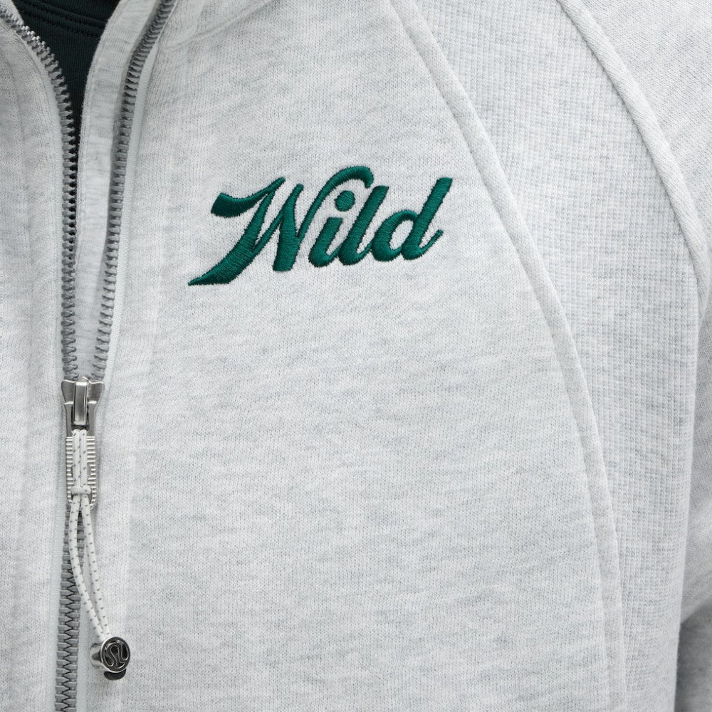 Minnesota Wild lululemon Women's Long Scuba Oversized Half-Zip Funnel Neck Heathered Core Ultra Light Grey