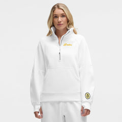 Boston Bruins lululemon Women's Long Scuba Oversized Half-Zip Funnel Neck White