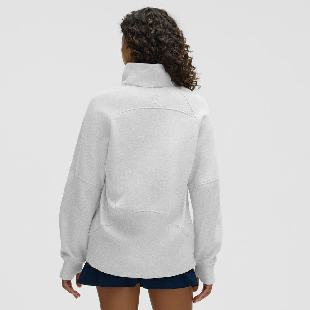 Tampa Bay Lightning lululemon Women's Long Scuba Oversized Half-Zip Funnel Neck Heathered Core Ultra Light Grey