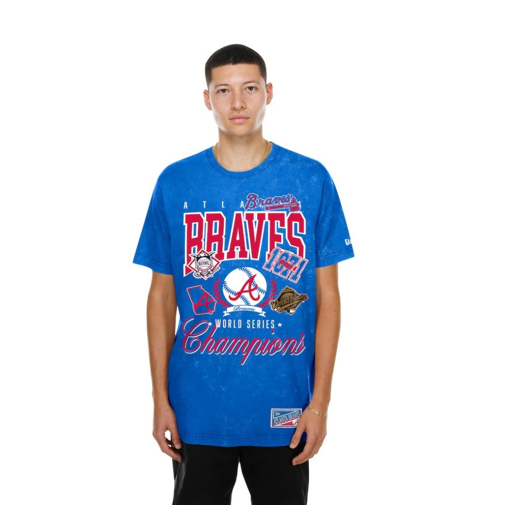 Atlanta Braves Mineral Wash T-Shirt Royal | New Era