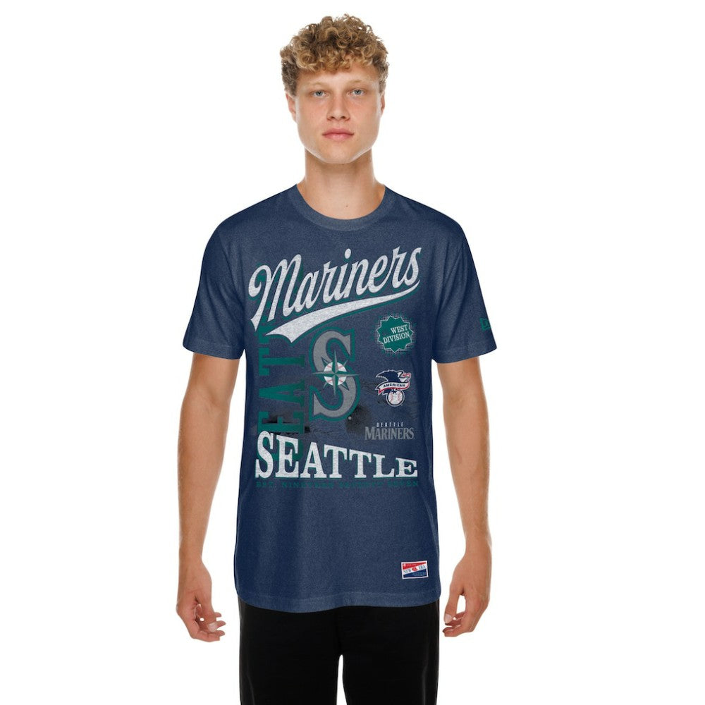 Seattle Mariners  Oversized Throwback Distressed T-Shirt Navy | New Era