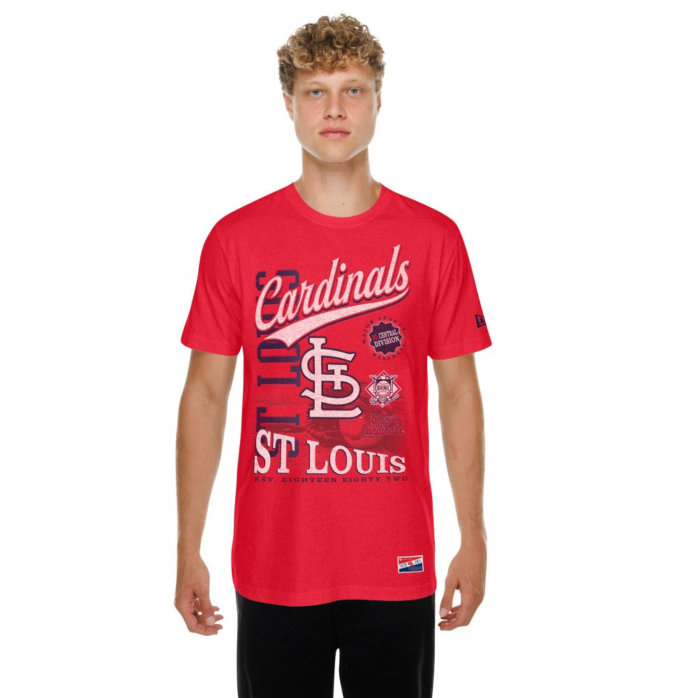 St. Louis Cardinals  Oversized Throwback Distressed T-Shirt Red | New Era
