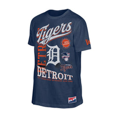Detroit Tigers  Oversized Throwback Distressed T-Shirt Navy | New Era