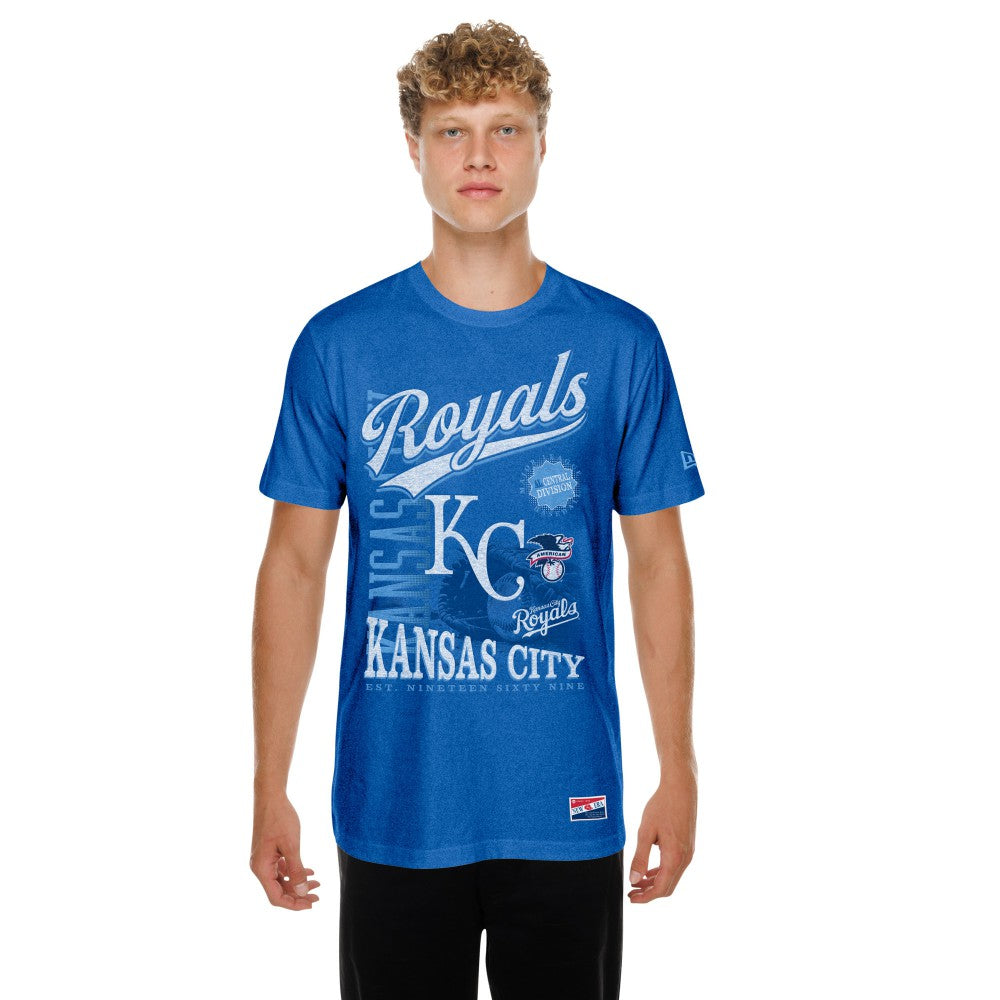 Kansas City Royals  Oversized Throwback Distressed T-Shirt Royal | New Era