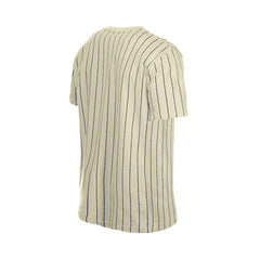 Los Angeles Dodgers Throwback Meshback Pinstripe T-Shirt Cream | New Era