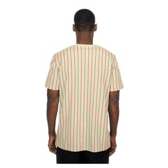 Cincinnati Reds Throwback Meshback Pinstripe T-Shirt Cream | New Era