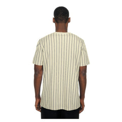 Detroit Tigers Throwback Meshback Pinstripe T-Shirt Cream | New Era