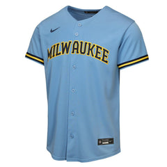 Jackson Chourio Milwaukee Brewers Youth Road Replica Jersey Light Blue | Nike