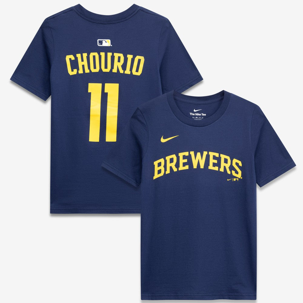 Jackson Chourio Milwaukee Brewers Youth Name & Number T-Shirt Navy | Nike