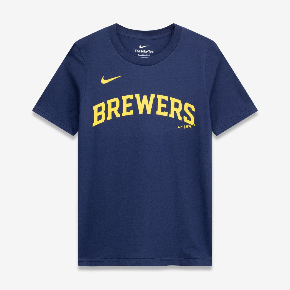 Jackson Chourio Milwaukee Brewers Youth Name & Number T-Shirt Navy | Nike