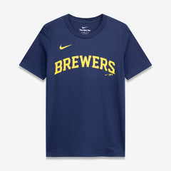 Jackson Chourio Milwaukee Brewers Youth Name & Number T-Shirt Navy | Nike